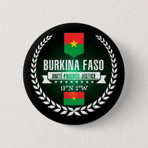 Burkina Faso Ronde Button 5,7 Cm