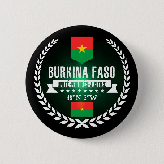 Burkina Faso Ronde Button 5,7 Cm (Voorkant)