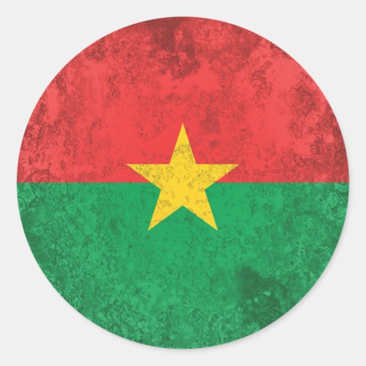 Burkina Faso Ronde Sticker (Voorkant)