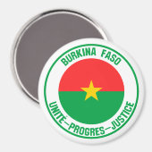 Burkina Faso Round Emblem Magneet (Voorkant / Achterkant)