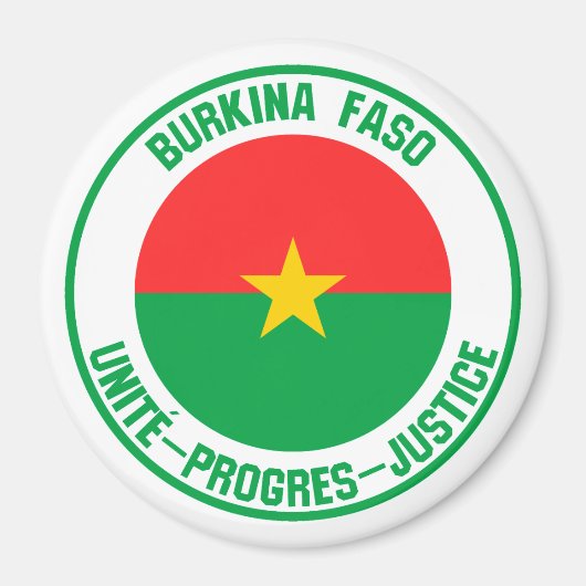 Burkina Faso Round Emblem Magneet (Voorkant)