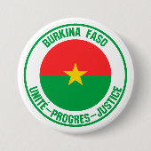 Burkina Faso Round Emblem Ronde Button 7,6 Cm (Voorkant)