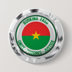 Burkina Faso Round Emblem Ronde Button 7,6 Cm