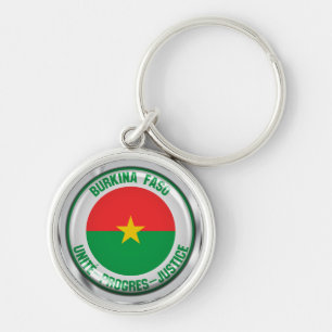 Burkina Faso Round Emblem Sleutelhanger