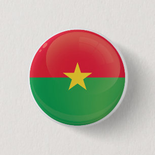 Burkina Faso Round Icon Flag Ronde Button 3,2 Cm