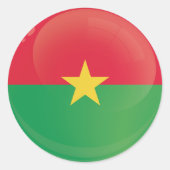 Burkina Faso Round Icon Flag Ronde Sticker (Voorkant)