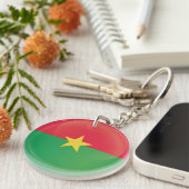 Burkina Faso Round Icon Flag Sleutelhanger (Voorkant Rechts)