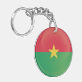 Burkina Faso Round Icon Flag Sleutelhanger (Voorkant Links)