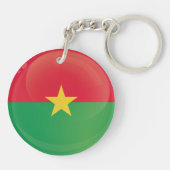 Burkina Faso Round Icon Flag Sleutelhanger (Achterkant)
