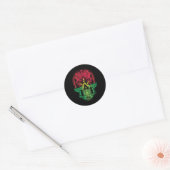 Burkina Faso Skull en Rozen vlag Ronde Sticker (Envelop)