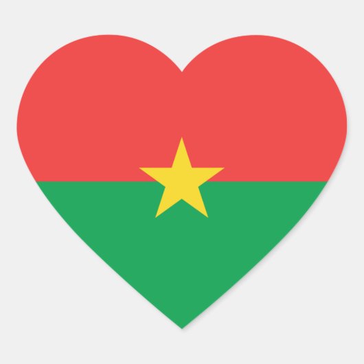 Burkina Faso Vlag Hart Sticker (Voorkant)