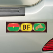 Burkina Faso Vlag Kaart Code Bumper Sticker (Op auto)