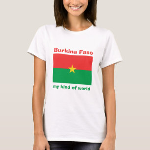 Burkina Faso Vlag + Kaart + Tekst T-shirt