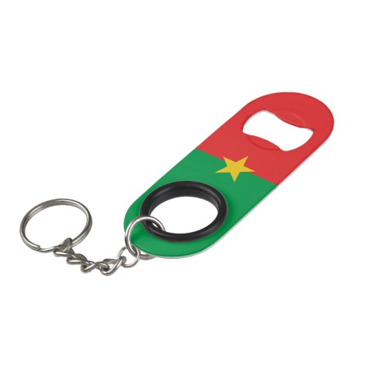 Burkina Faso vlag Mini Flessenopener (Voorkant Gekanteld)