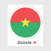 Burkina Faso Vlag Ronde Sticker (Vel)
