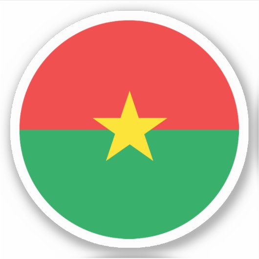 Burkina Faso Vlag Ronde Sticker (Voorkant)