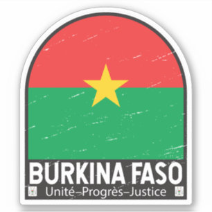 Burkina Faso Vlaggenembleem noodlijdende Vintage Sticker