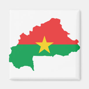 Burkina Faso Vlaggenkaart BF Magneet