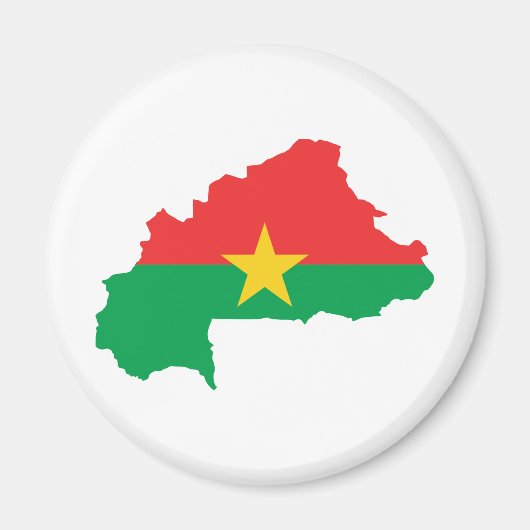 Burkina Faso Vlaggenkaart BF Magneet (Voorkant)