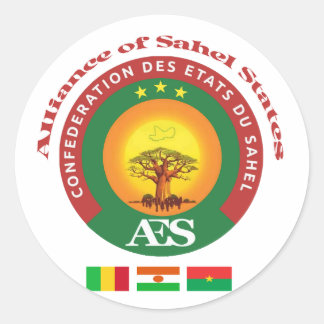 Burkina, Mali and Niger, Alliance of Sahel States Ronde Sticker