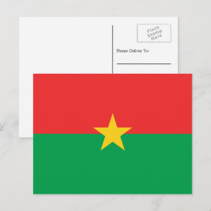Burkinese vlag, vlag van Burkina Faso Briefkaart