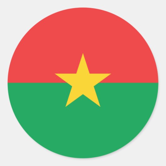 Burkinese vlag, vlag van Burkina Faso Ronde Sticker (Voorkant)
