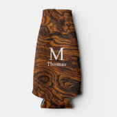 Burl Hout Monogram Flesjeskoeler (Voorkant)