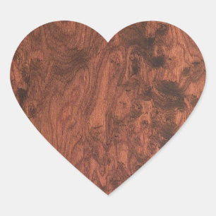 Burl Mahogany Wood Texture Hart Sticker