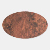 Burl Mahogany Wood Texture Ovale Sticker (Voorkant)