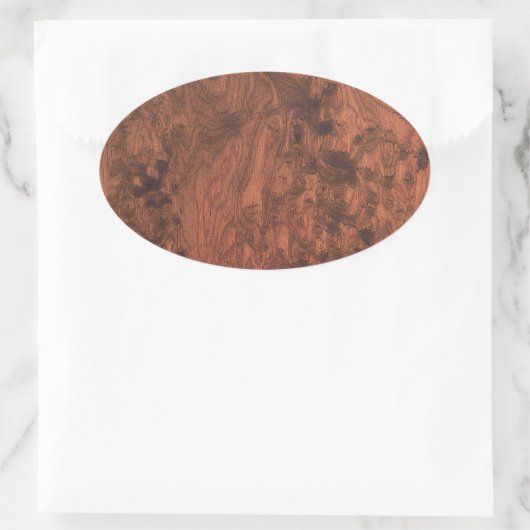 Burl Mahogany Wood Texture Ovale Sticker (Tas)