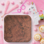 Burl Mahogany Wood Texture Papieren Bordje (Feest)