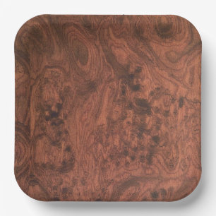Burl Mahogany Wood Texture Papieren Bordje