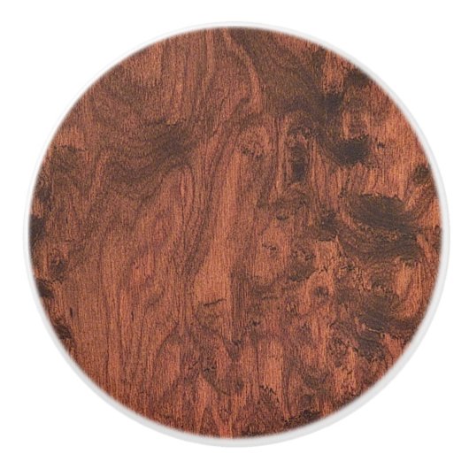 Burl Mahogany Wood Texture Print Keramische Knop (Voorkant)