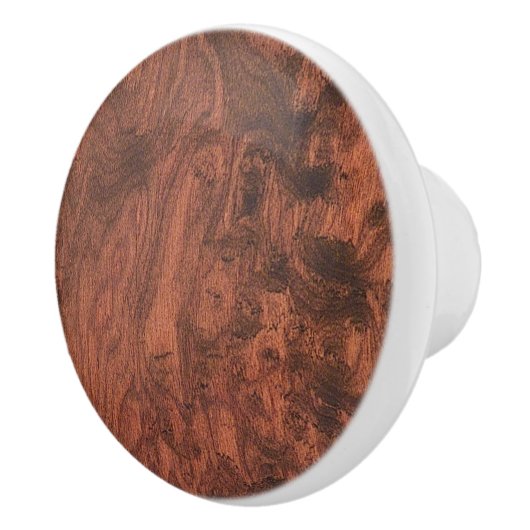 Burl Mahogany Wood Texture Print Keramische Knop (Rechts)