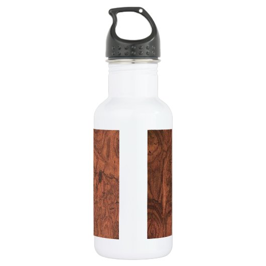 Burl Mahogany Wood Texture Waterfles (Achterkant)