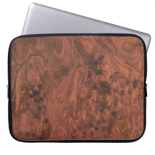 Burl Mahonie Hout Textuur Laptop Sleeve