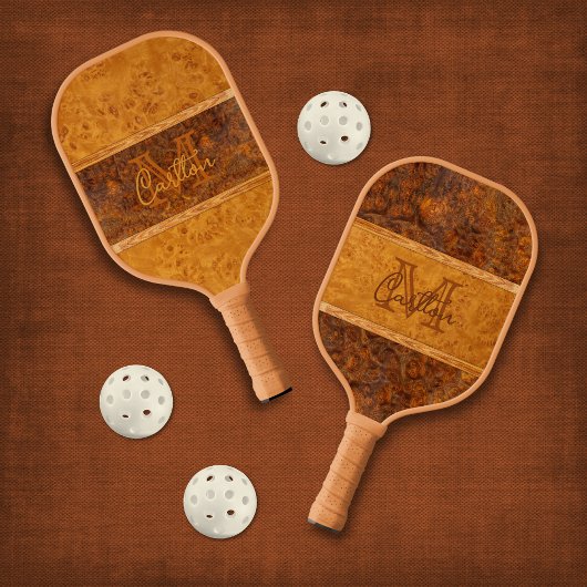 Burl Wood Grafisch Monogram Pickleball Paddle