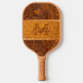Burl Wood Grafisch Monogram Pickleball Paddle (Voorkant)