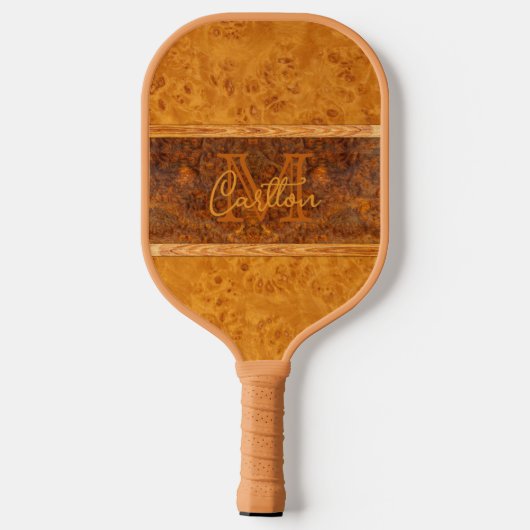 Burl Wood Grafisch Monogram Pickleball Paddle (Achterkant)