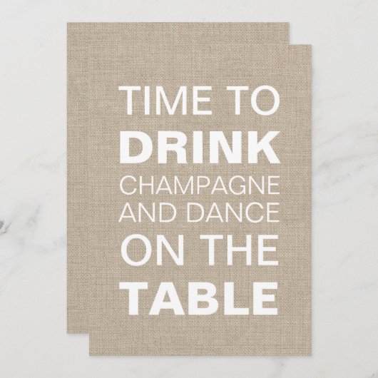 Burlap 21e uitnodiging (Voorkant / Achterkant)