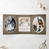  Burlap, 4 Fotocollage Baby Geboorte Drieluik Aankondiging (Binnen)