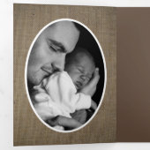  Burlap, 4 Fotocollage Baby Geboorte Drieluik Aankondiging (Binnenzijde eerst)