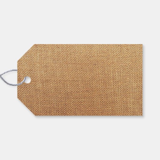 Burlap-achtergrond Cadeaulabel (Achterkant Horizontaal)