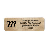 Burlap-achtergrond Etiket (Voorkant)
