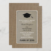 Burlap Afstuderen Aankondiging (Voorkant / Achterkant)