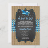 Burlap Airplanes Twin Boys baby sprinkle nodigen Kaart (Voorkant)