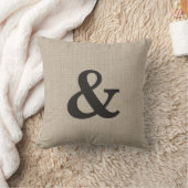 Burlap Ampersand Pillow Kussen (Deken)