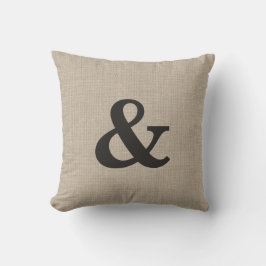 Burlap Ampersand Pillow Kussen