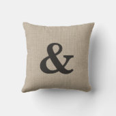 Burlap Ampersand Pillow Kussen (Achterkant)