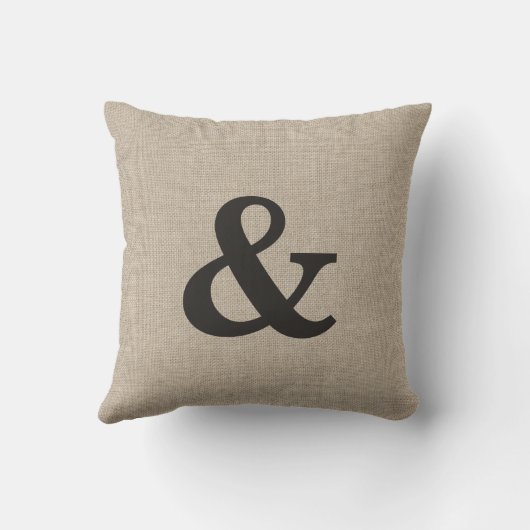 Burlap Ampersand Pillow Kussen (Achterkant)